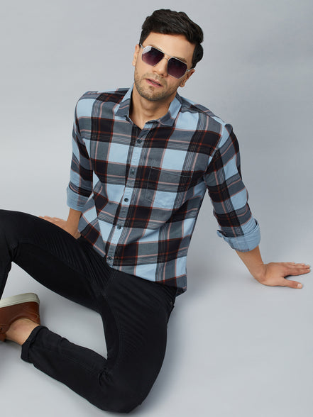 Purple Full Sleeve Check Shirt