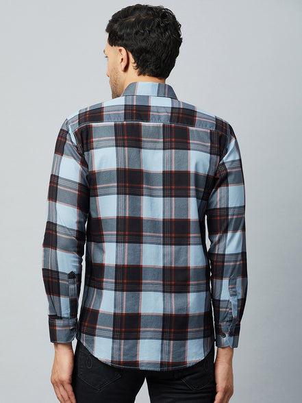 Purple Full Sleeve Check Shirt