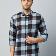 Purple Full Sleeve Check Shirt