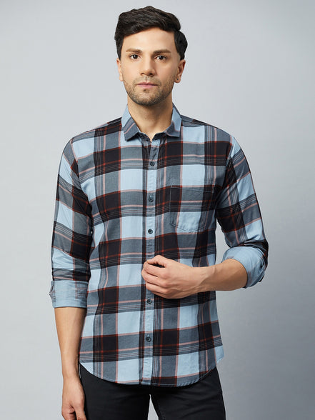 Purple Full Sleeve Check Shirt