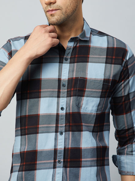 Purple Full Sleeve Check Shirt