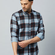 Purple Full Sleeve Check Shirt