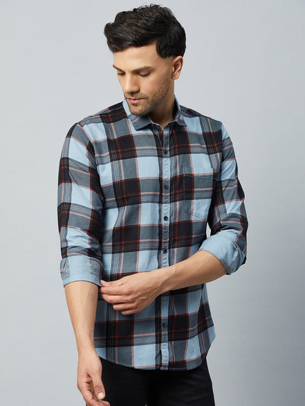 Purple Full Sleeve Check Shirt