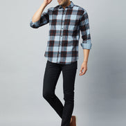 Purple Full Sleeve Check Shirt