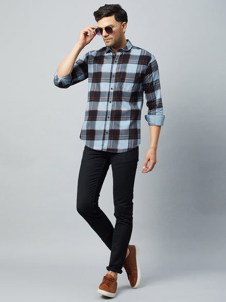 Purple Full Sleeve Check Shirt
