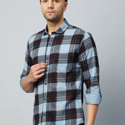 Purple Full Sleeve Check Shirt