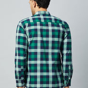 Green Full Sleeve Check Shirt