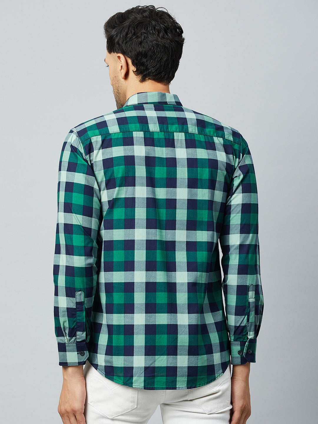 Green Full Sleeve Check Shirt
