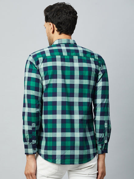 Green Full Sleeve Check Shirt