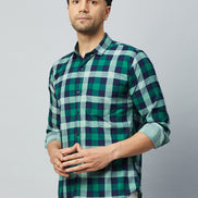 Green Full Sleeve Check Shirt