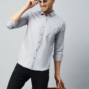 Grey Full Sleeve Casual Shirt