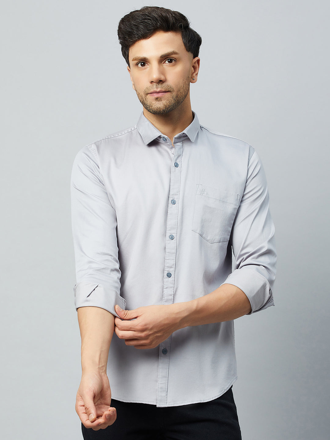 Grey Full Sleeve Casual Shirt