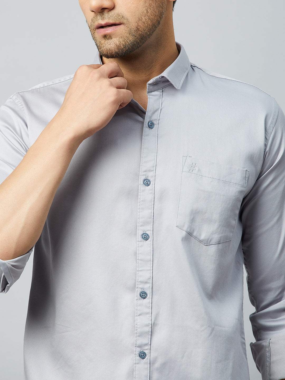 Grey Full Sleeve Casual Shirt