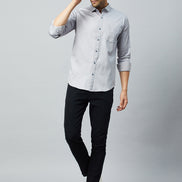 Grey Full Sleeve Casual Shirt