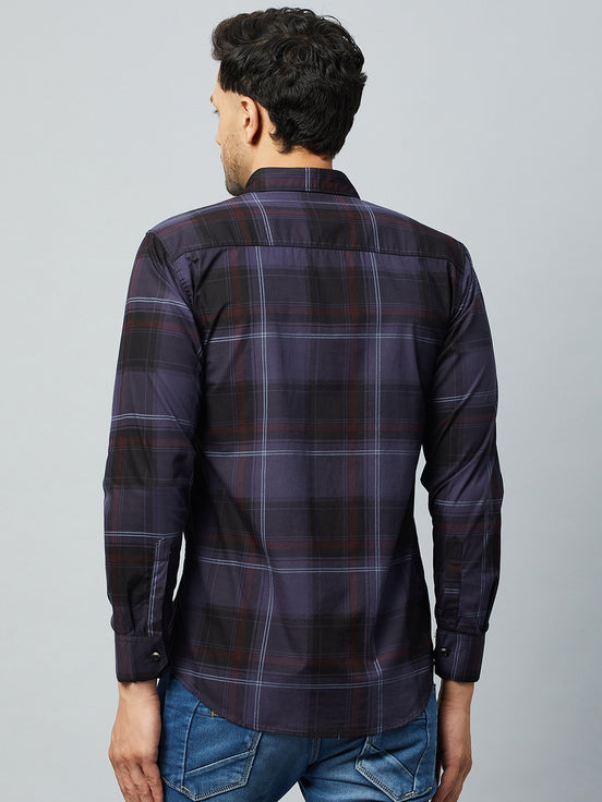 Purple Full Sleeve Check Shirt