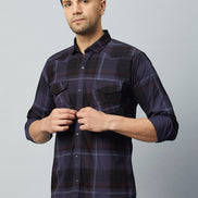 Purple Full Sleeve Check Shirt