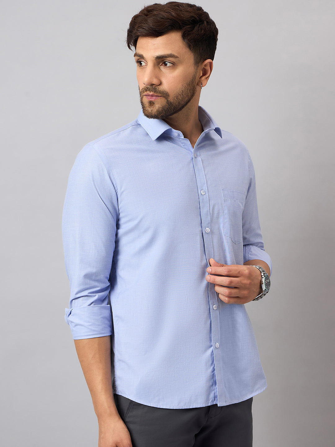 Light Blue Solid Shirt