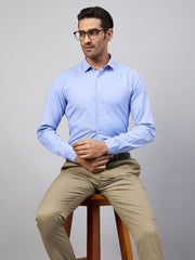 Blue Solid Formal Shirt