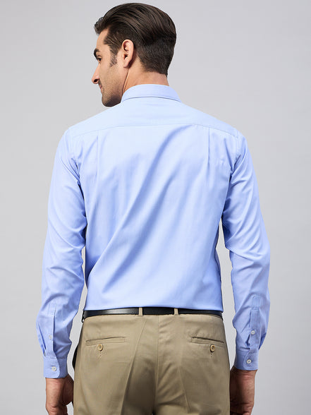 Blue Solid Formal Shirt