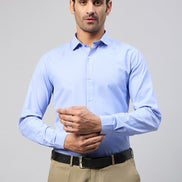 Blue Solid Formal Shirt