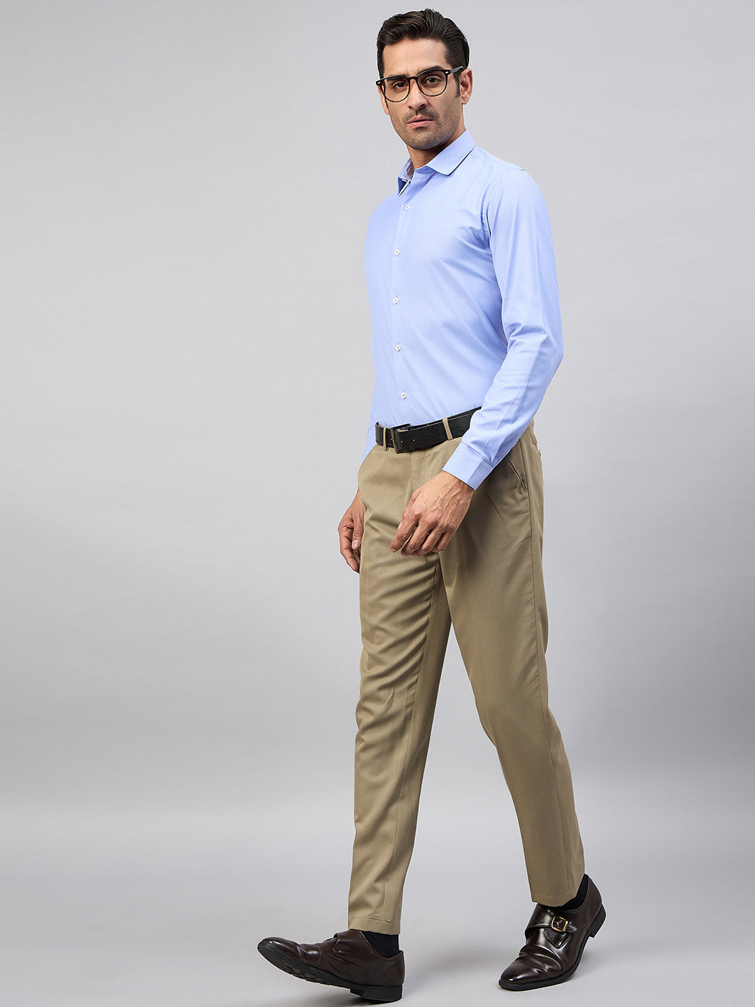 Blue Solid Formal Shirt