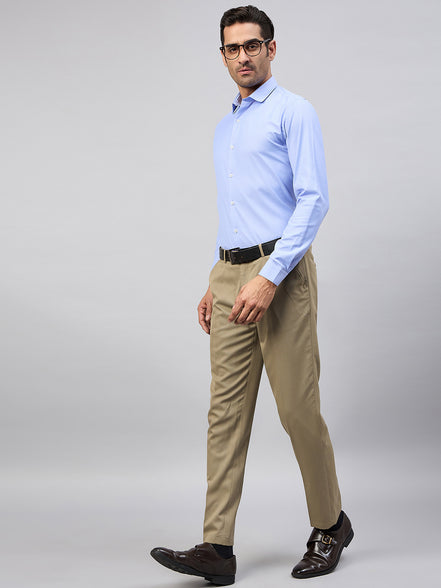 Blue Solid Formal Shirt