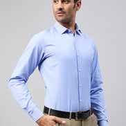 Blue Solid Formal Shirt