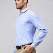 Blue Solid Formal Shirt