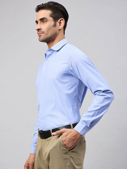 Blue Solid Formal Shirt