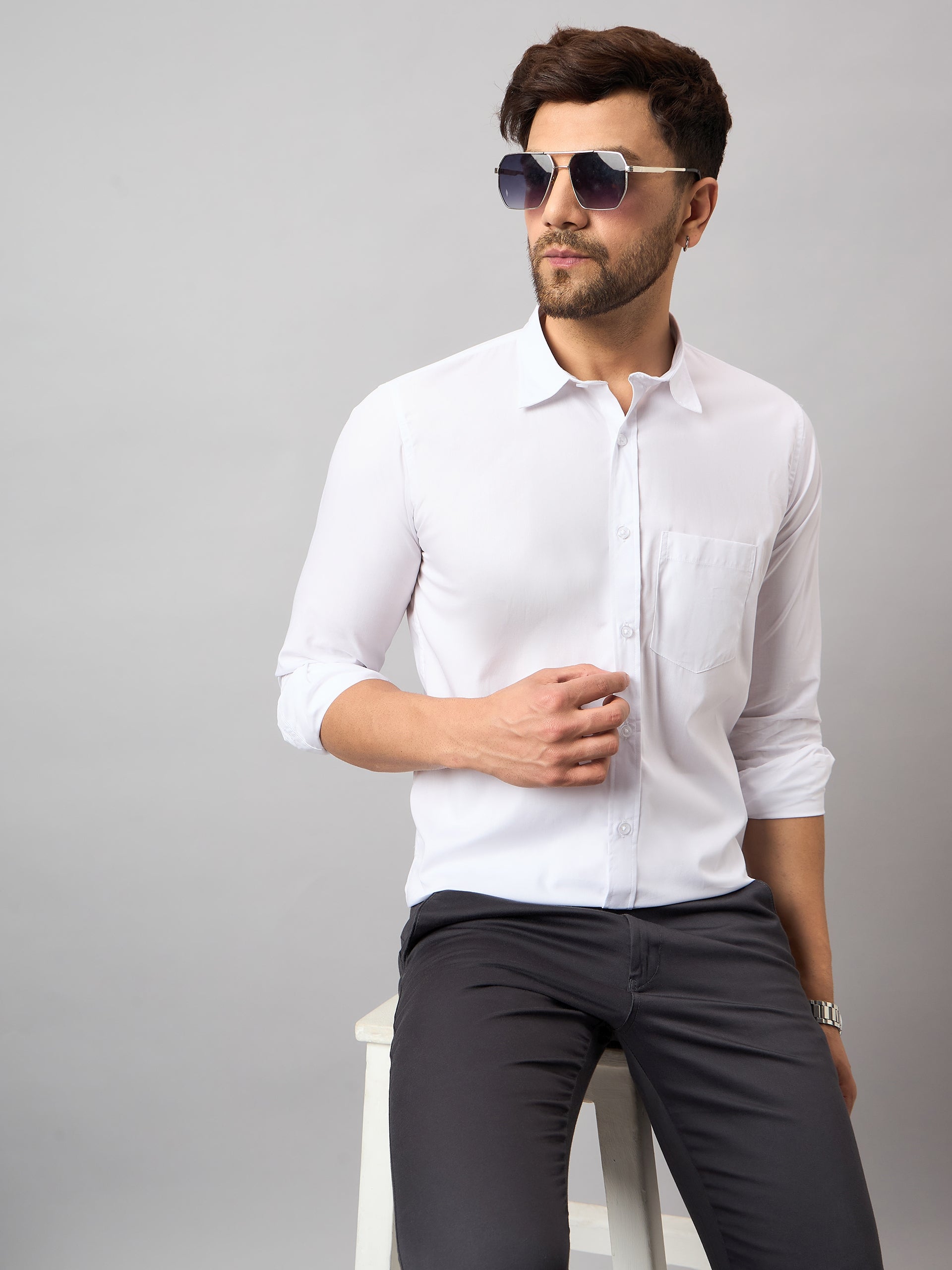 White Solid Shirt