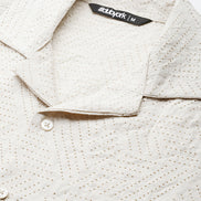 Beige Self Design Shirt