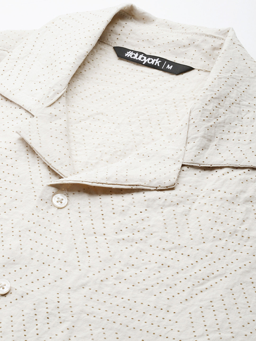 Beige Self Design Shirt