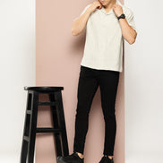 Beige Self Design Shirt