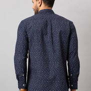 Navy Blue Printed Shirt