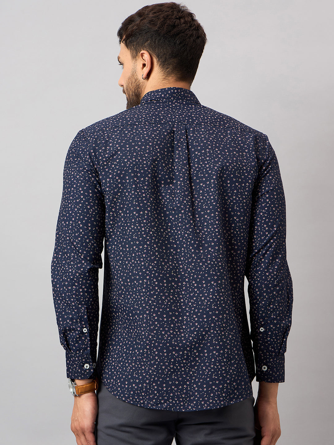 Navy Blue Printed Shirt
