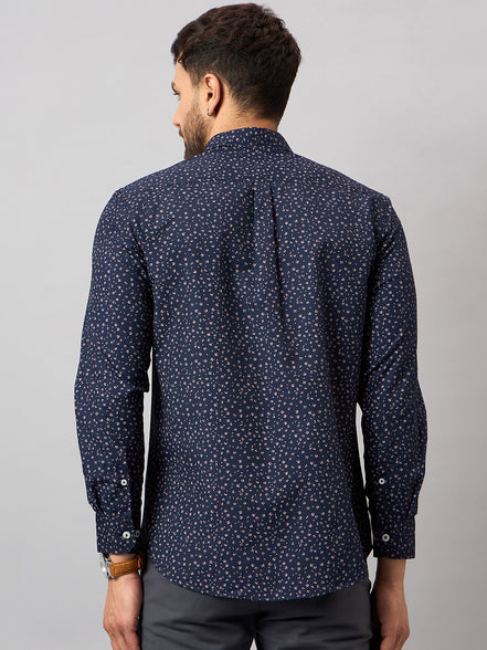 Navy Blue Printed Shirt