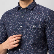 Navy Blue Printed Shirt