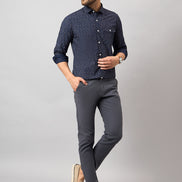 Navy Blue Printed Shirt