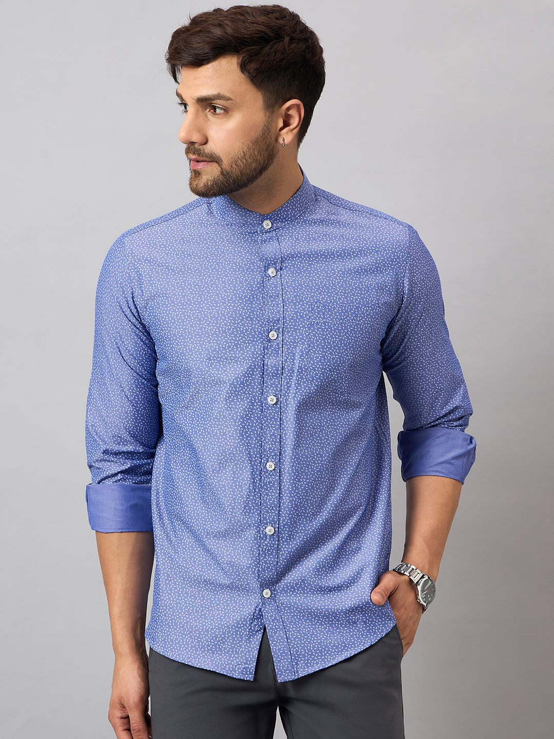 Blue Printed Shirt
