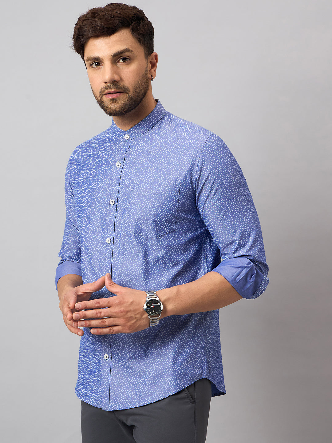 Blue Printed Shirt