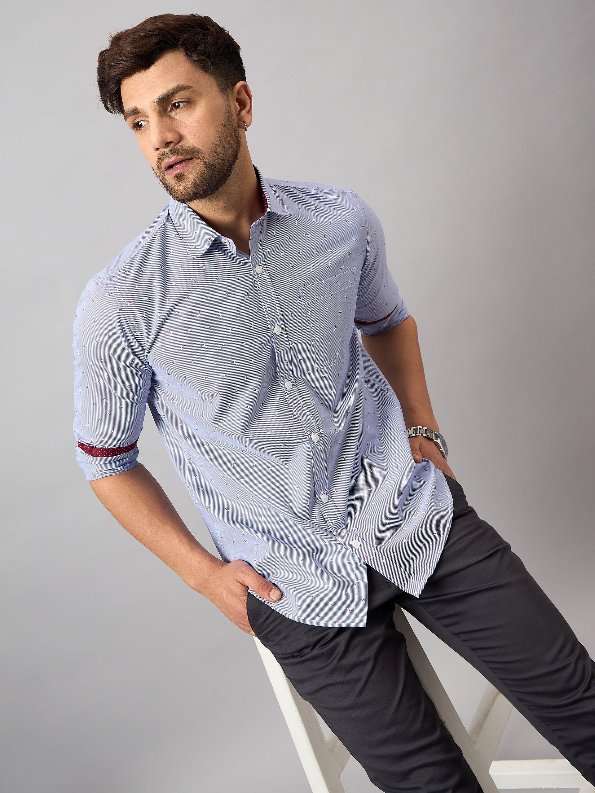 Blue Printed Shirt