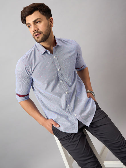 Blue Printed Shirt