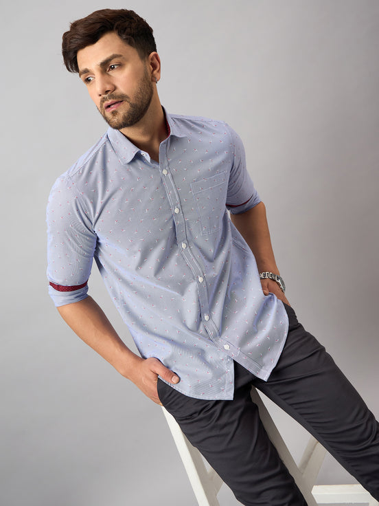 Blue Printed Shirt