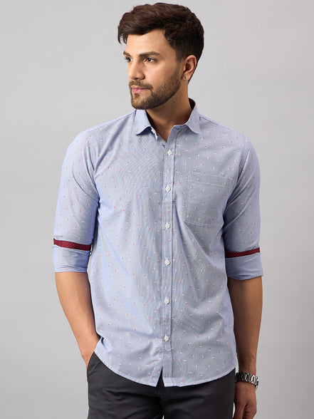 Blue Printed Shirt