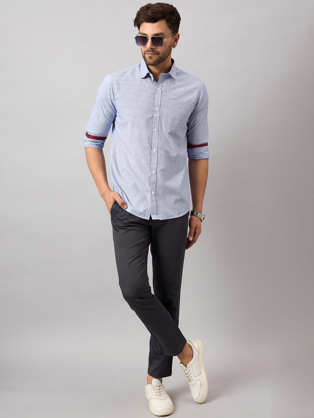 Blue Printed Shirt