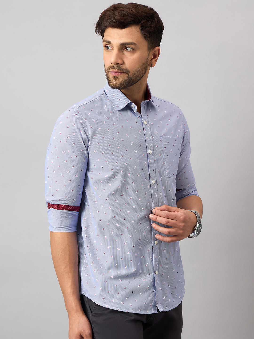 Blue Printed Shirt