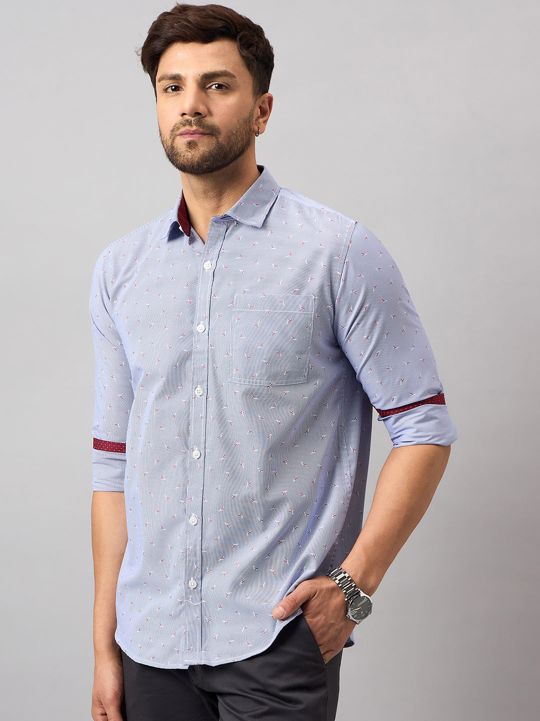 Blue Printed Shirt