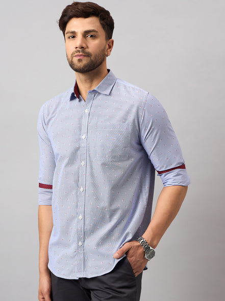 Blue Printed Shirt