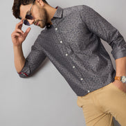 Dark Grey Printed Shirt