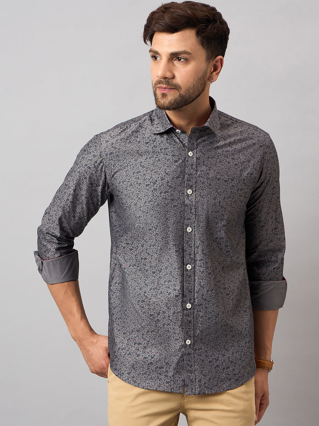 Dark Grey Printed Shirt
